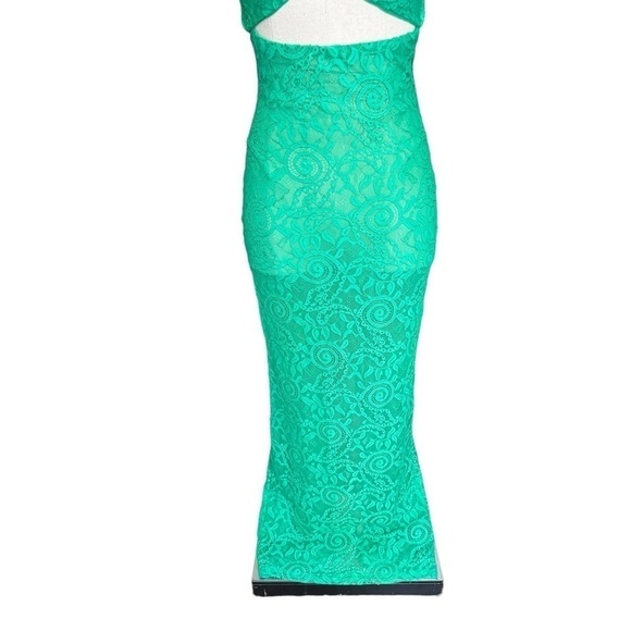 Silvia Astore Isa Lace Cut Out Long Dress Emerald Green IT: 38 XS - Picture 7 of 15